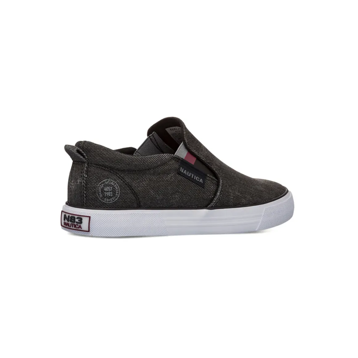 Sneakers slip-on nere da Uomo in tessuto effetto jeans Nautica