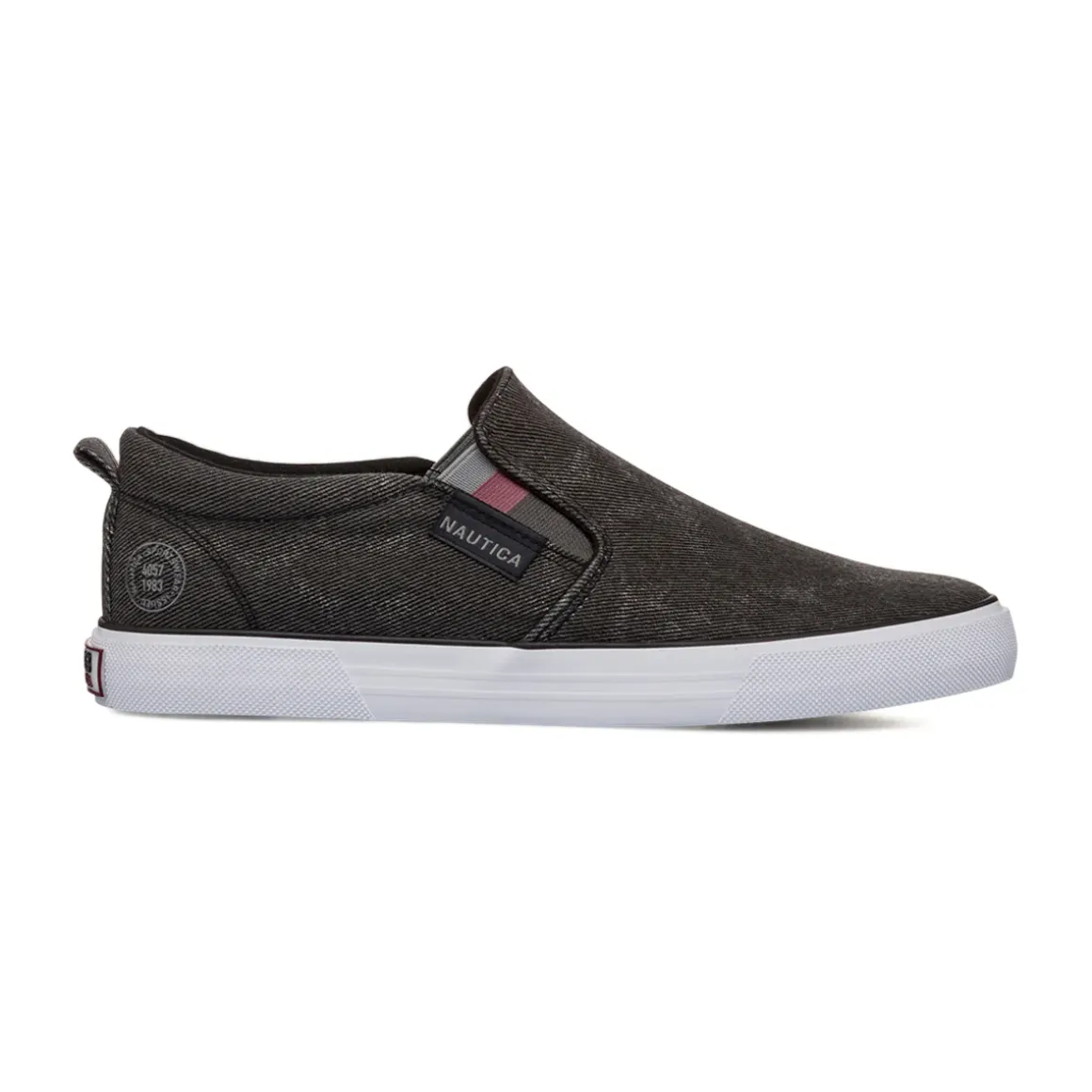 Sneakers slip-on nere da Uomo in tessuto effetto jeans Nautica