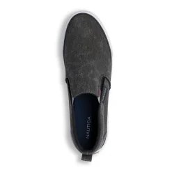 Sneakers slip-on nere da Uomo in tessuto effetto jeans Nautica