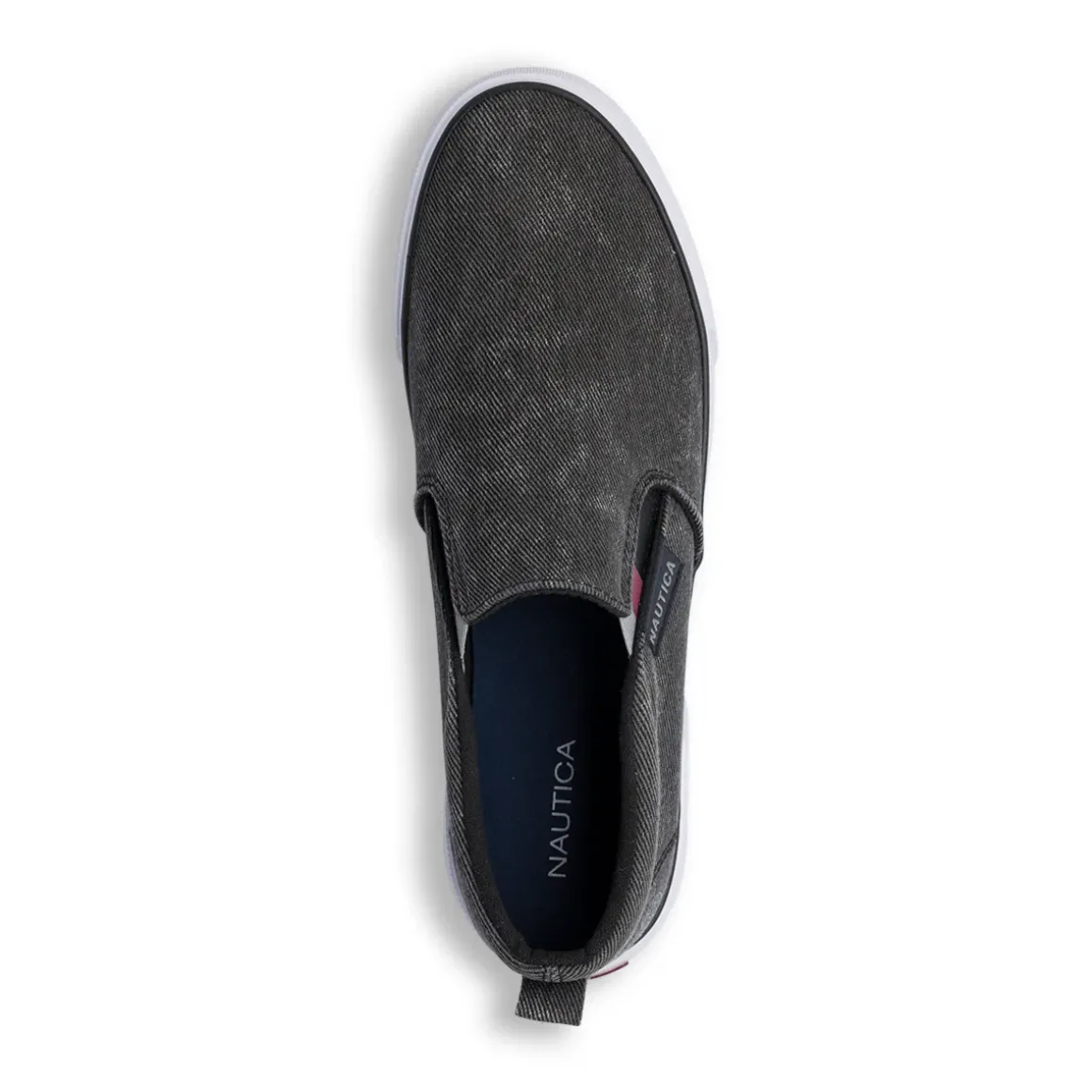 Sneakers slip-on nere da Uomo in tessuto effetto jeans Nautica