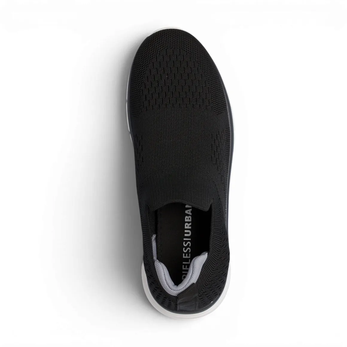 Sneakers Slip-on Nere Uomo in Tessuto leggero Riflessi Urbani