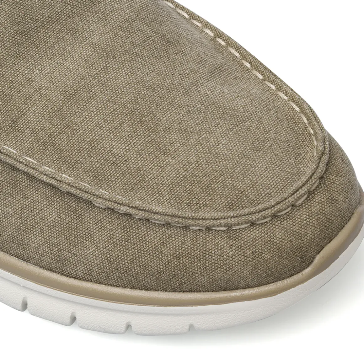 Sneakers slip-on Taupe da Uomo in tessuto con cuciture a rilievo Glams