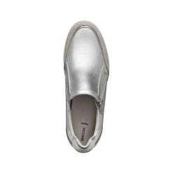 Sneakers slip-on traspiranti argento Donna con zeppa Geox Stardust