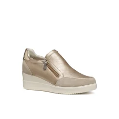 Sneakers slip-on traspiranti oro da Donna con suola alta Geox Stardust