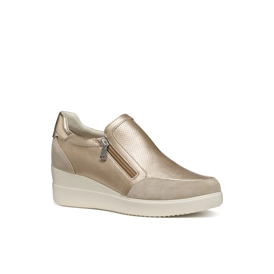 Sneakers slip-on traspiranti oro da Donna con suola alta Geox Stardust