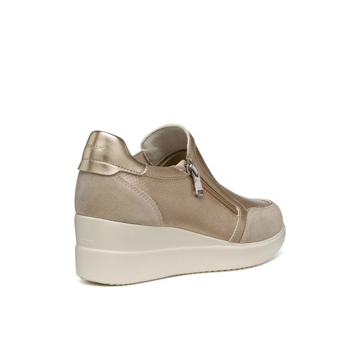 Sneakers slip-on traspiranti oro da Donna con suola alta Geox Stardust