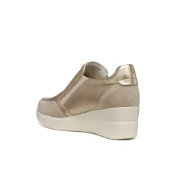 Sneakers slip-on traspiranti oro da Donna con suola alta Geox Stardust