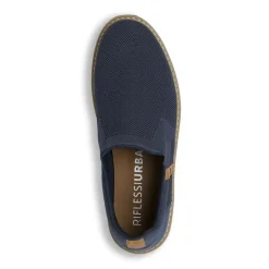 Sneakers Slip-on Uomo Blu in tessuto e dettagli cuoio Riflessi Urbani