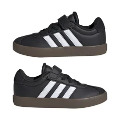 Sneakers sport da bambino e bambina in pelle nere adidas VL Court 3.0
