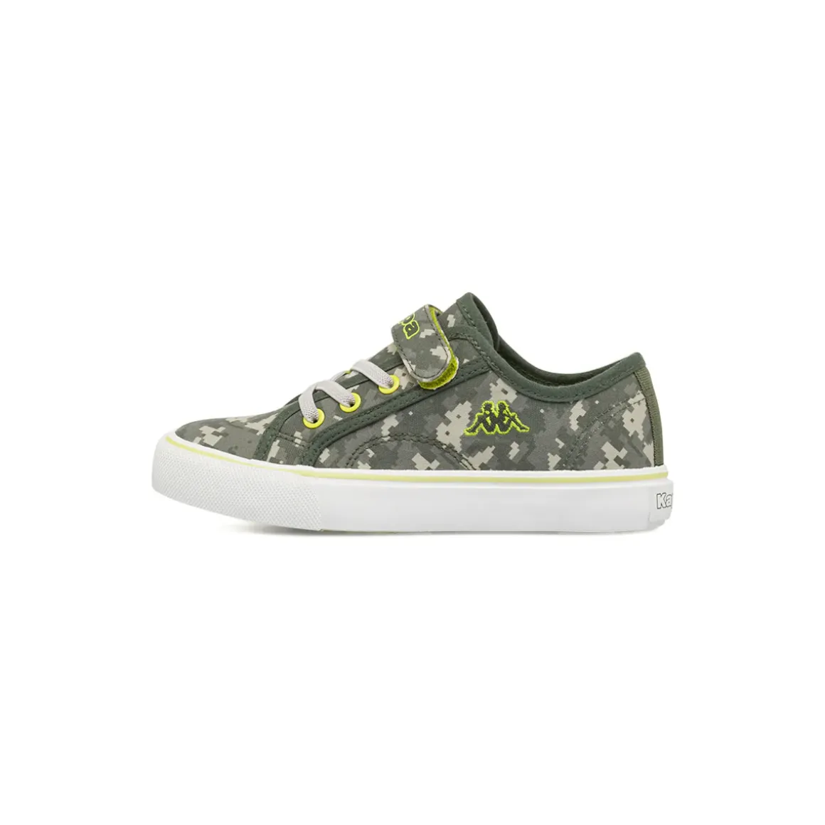Sneakers Sport da bambino Kappa verdi mimetici con strappo