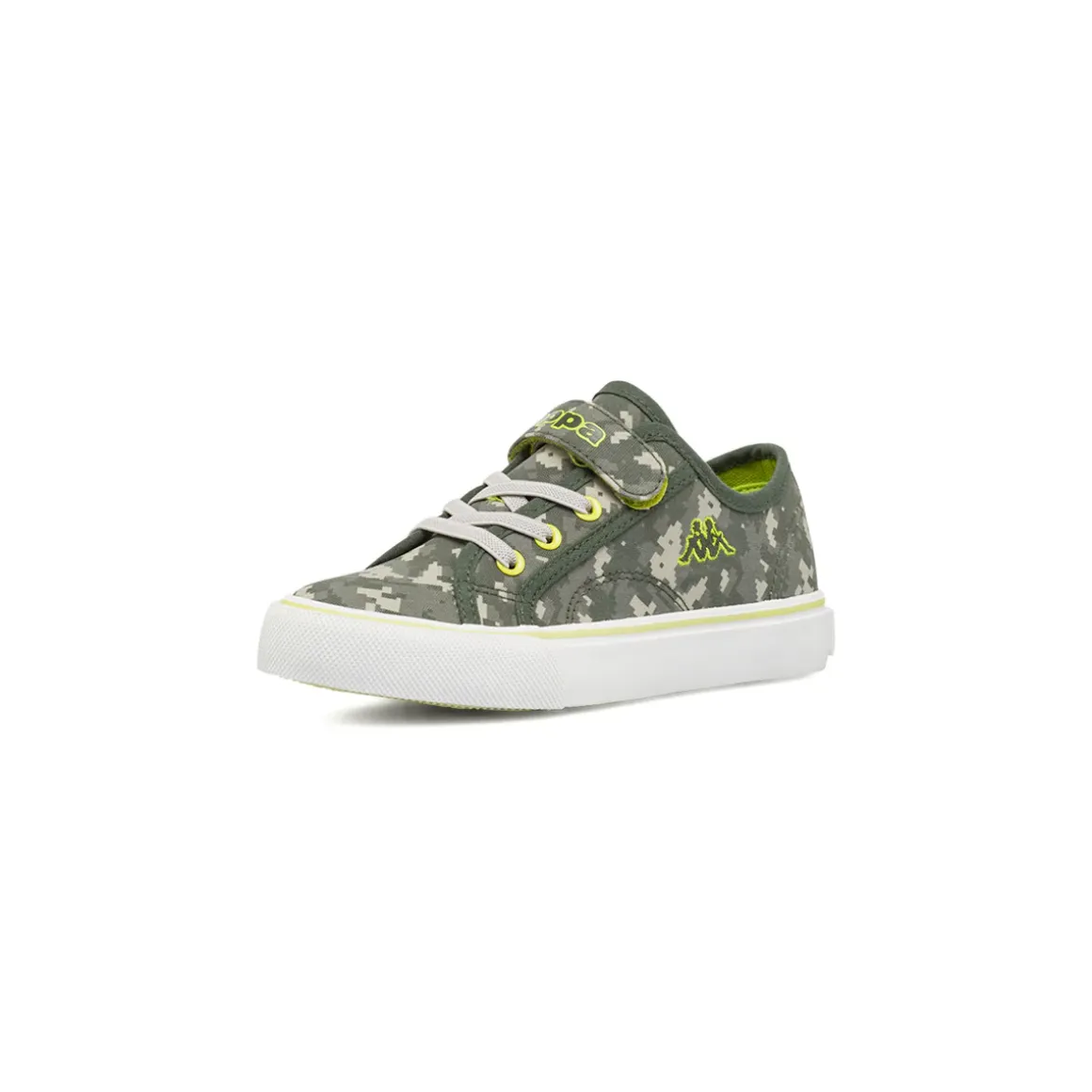 Sneakers Sport da bambino Kappa verdi mimetici con strappo