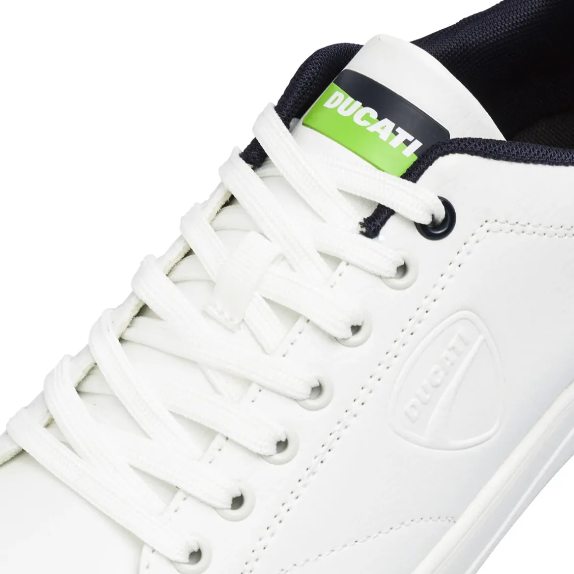 Sneakers Sport da uomo bianche con dettagli verde fluo Ducati