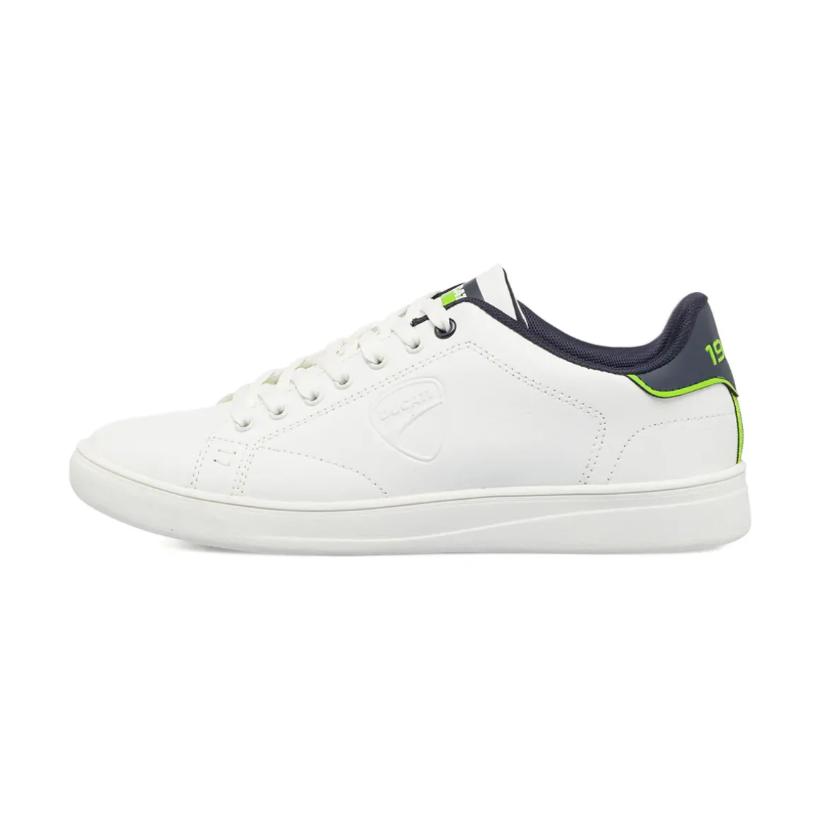 Sneakers Sport da uomo bianche con dettagli verde fluo Ducati