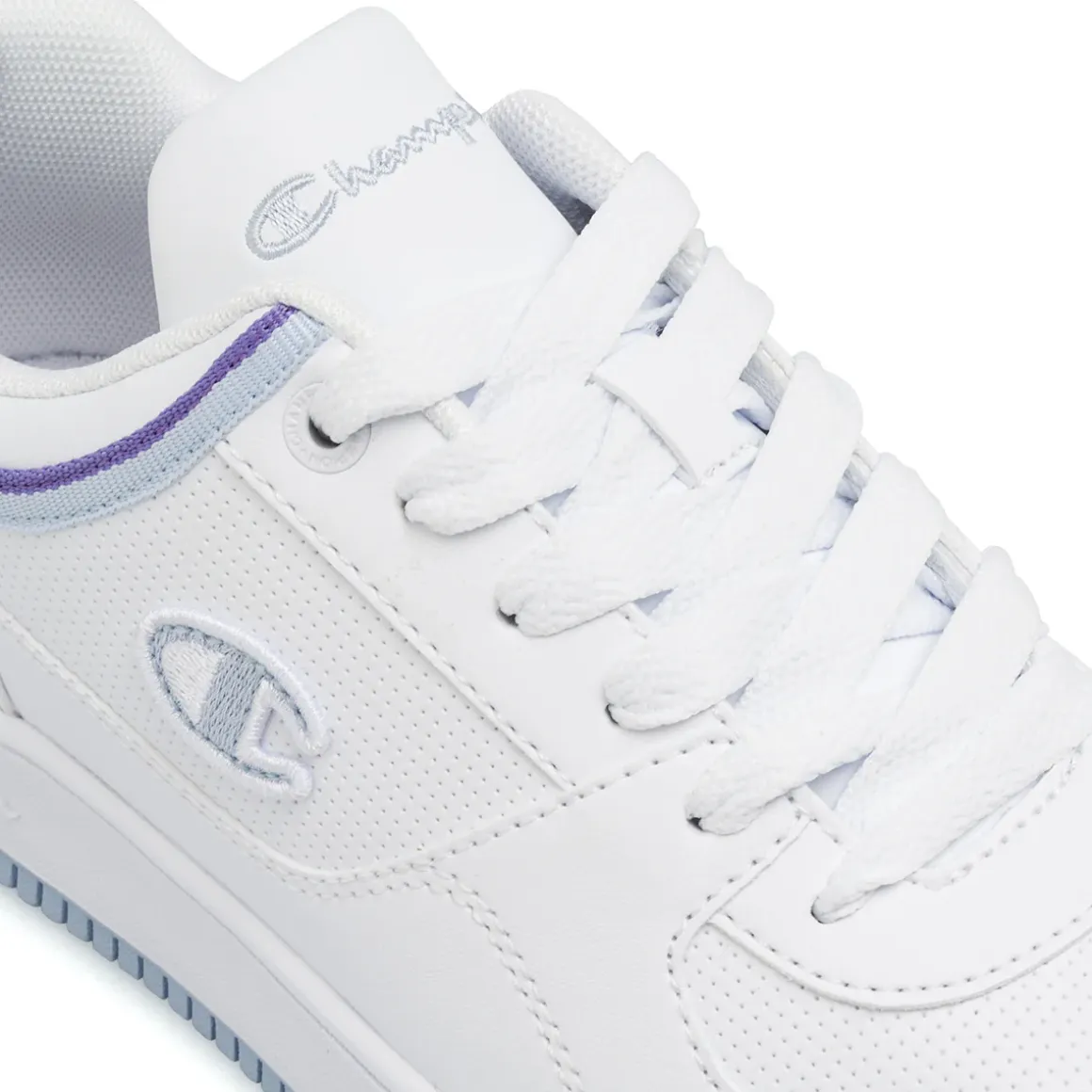 Sneakers sportive bianche da Donna con profili lilla Champion