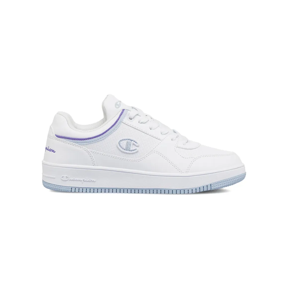 Sneakers sportive bianche da Donna con profili lilla Champion