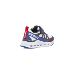 Sneakers sportive bianche e blu da Bambino in con strappo Ducati
