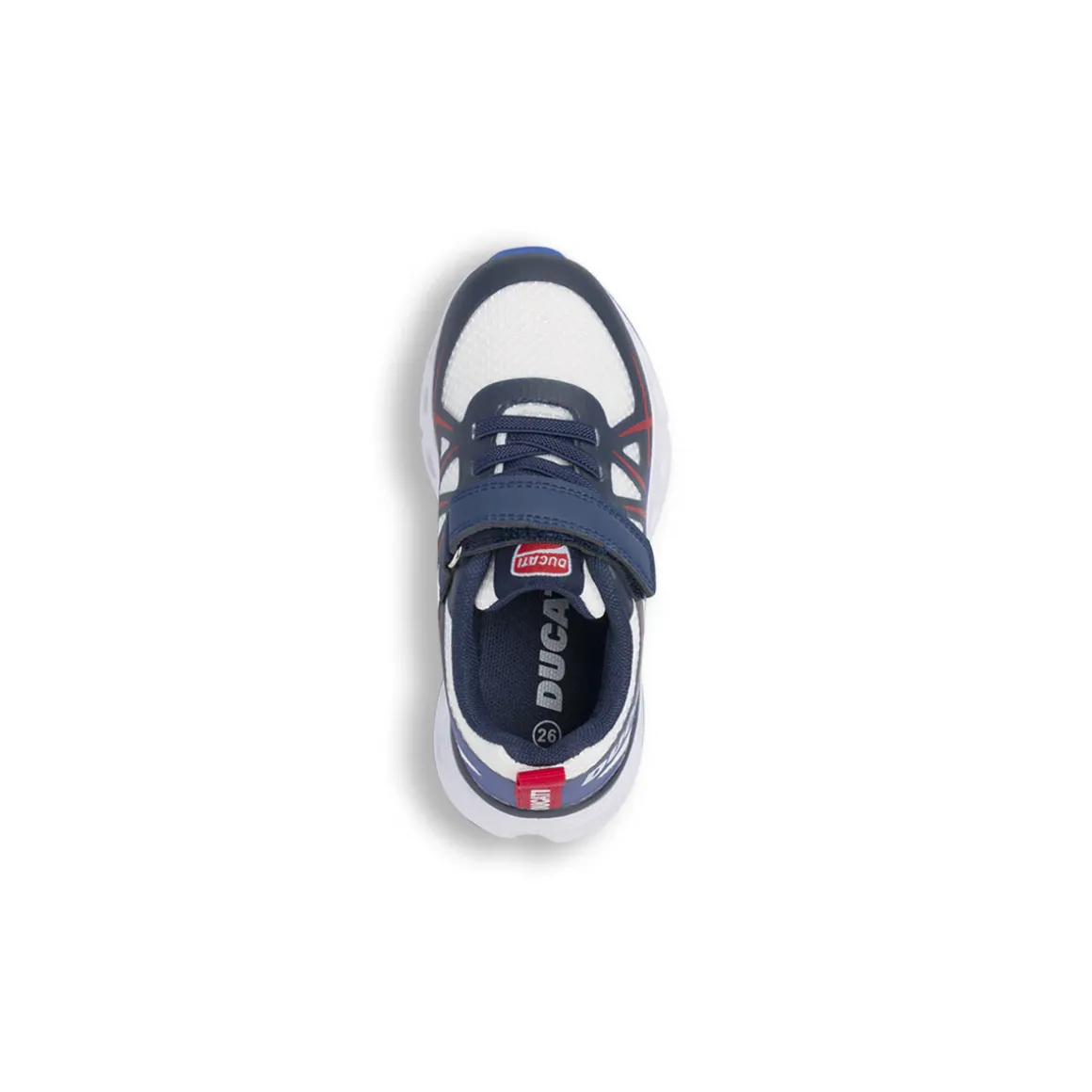 Sneakers sportive bianche e blu da Bambino in con strappo Ducati