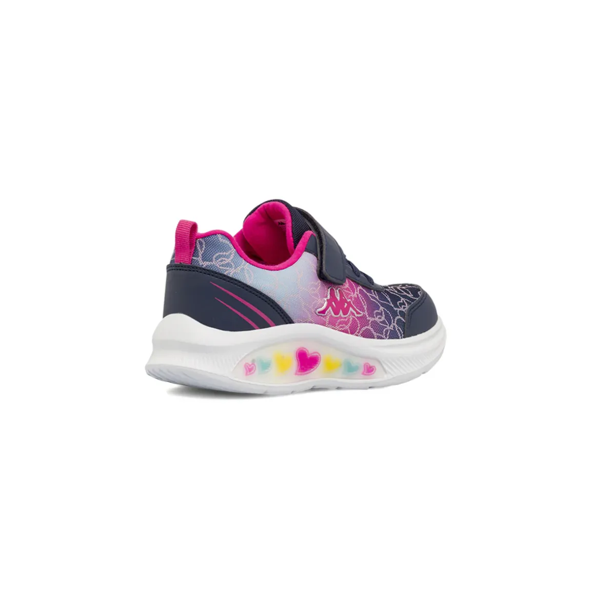 Sneakers sportive blu da Bambina con luci e chiusura a strappo Kappa
