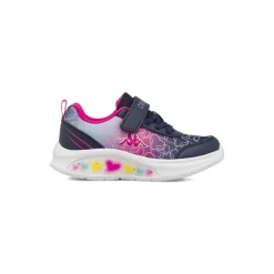 Sneakers sportive blu da Bambina con luci e chiusura a strappo Kappa