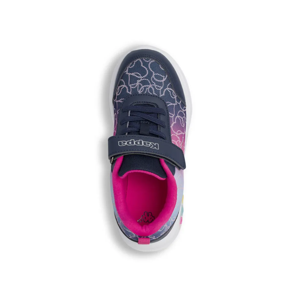 Sneakers sportive blu da Bambina con luci e chiusura a strappo Kappa