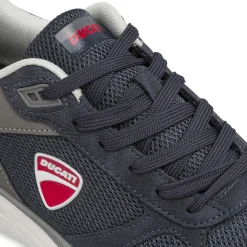 Sneakers sportive blu da Uomo con effetto scamosciato Ducati