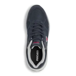 Sneakers sportive blu da Uomo con effetto scamosciato Ducati