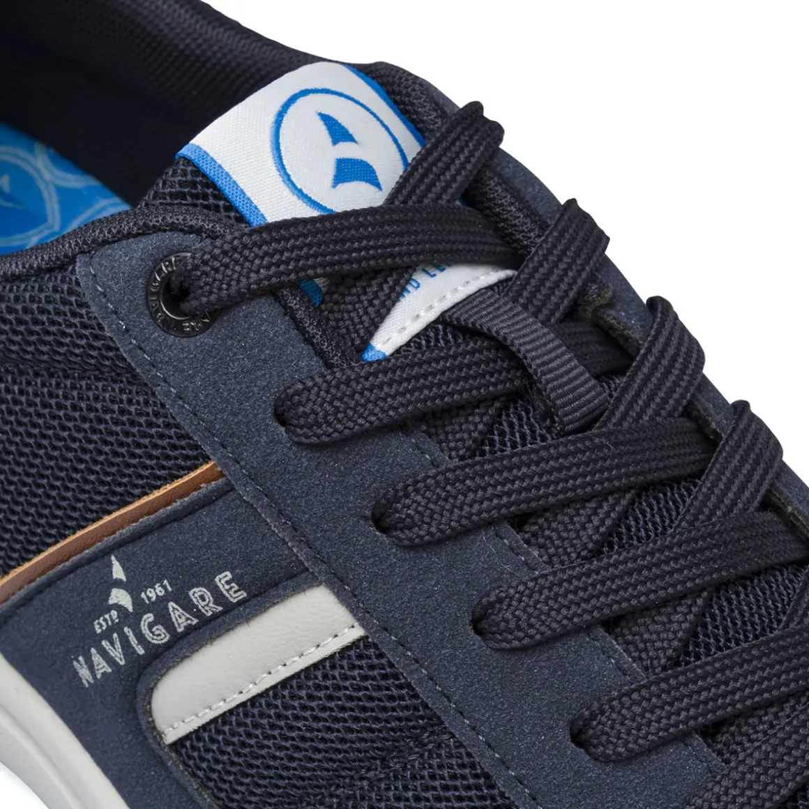 Sneakers sportive blu da Uomo in tessuto mesh traspirante Navigare