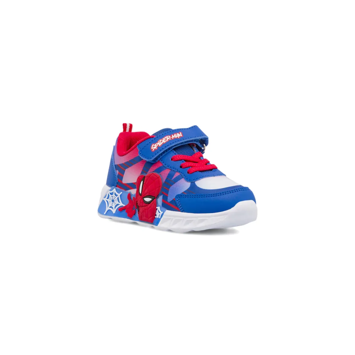 Sneakers sportive da Bambino blu e rosse con luci e strappo Spiderman