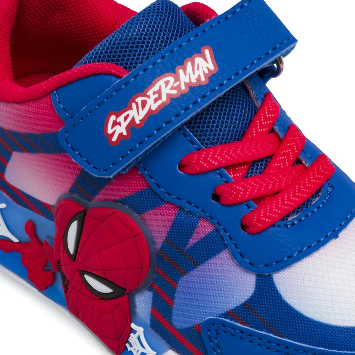 Sneakers sportive da Bambino blu e rosse con luci e strappo Spiderman