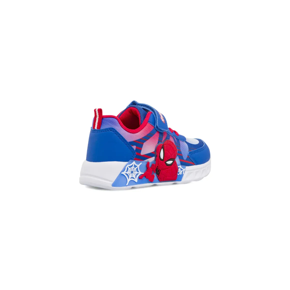 Sneakers sportive da Bambino blu e rosse con luci e strappo Spiderman