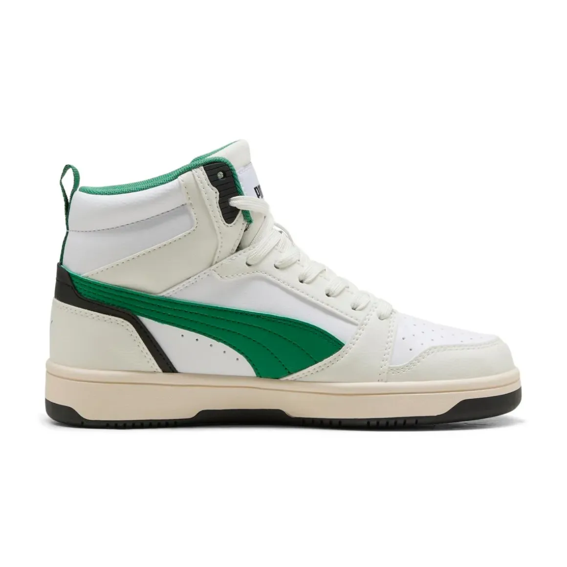 Sneakers sportive da Bambino bianche con inserti verdi Puma Rebound V6 Mid