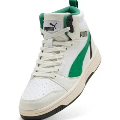 Sneakers sportive da Bambino bianche con inserti verdi Puma Rebound V6 Mid