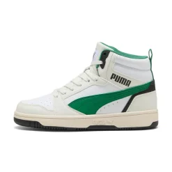 Sneakers sportive da Bambino bianche con inserti verdi Puma Rebound V6 Mid