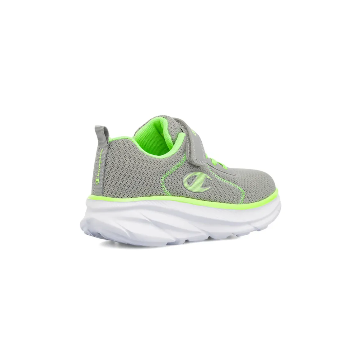 Sneakers sportive da Bambino grigie e verde fluo con strappo Champion