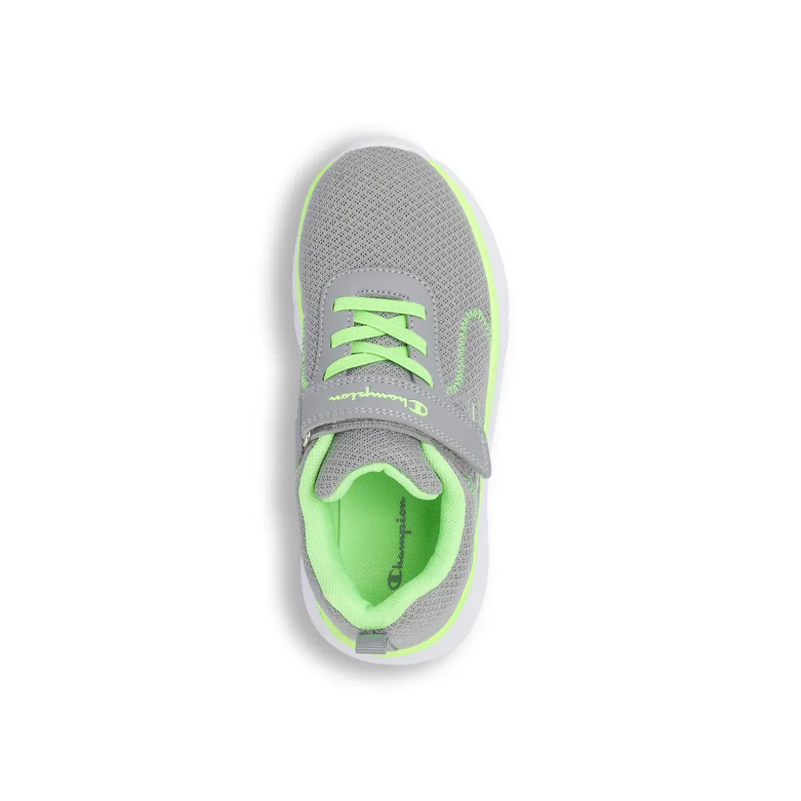 Sneakers sportive da Bambino grigie e verde fluo con strappo Champion