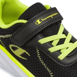 Sneakers sportive da Bambino nere con dettagli fluo e strappo Champion