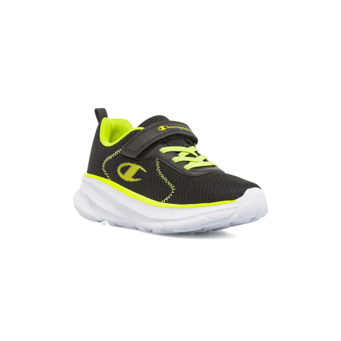 Sneakers sportive da Bambino nere con dettagli fluo e strappo Champion