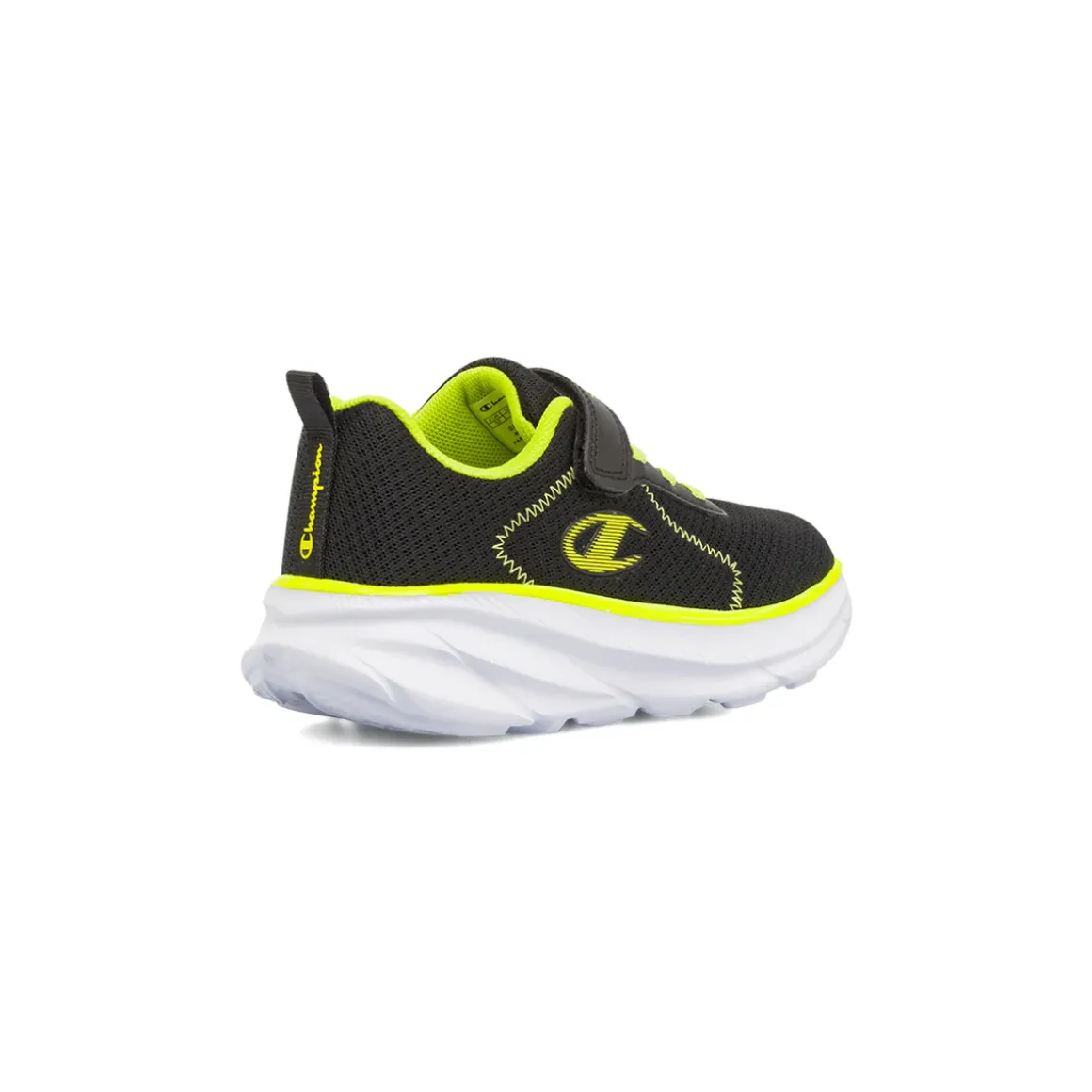 Sneakers sportive da Bambino nere con dettagli fluo e strappo Champion