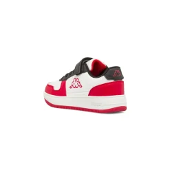 Sneakers sportive da bambino bianche Kappa con dettagli rossi e neri