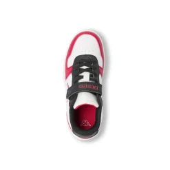 Sneakers sportive da bambino bianche Kappa con dettagli rossi e neri