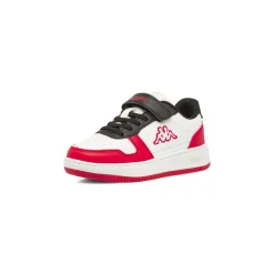 Sneakers sportive da bambino bianche Kappa con dettagli rossi e neri