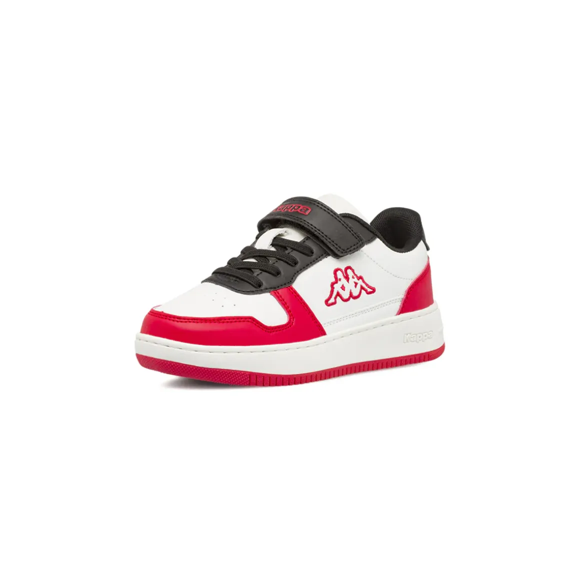 Sneakers sportive da bambino bianche Kappa con dettagli rossi e neri