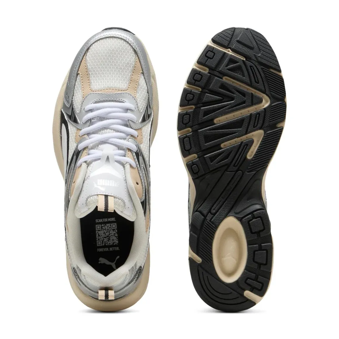 Sneakers sportive da Donna bianche con dettagli argento Puma