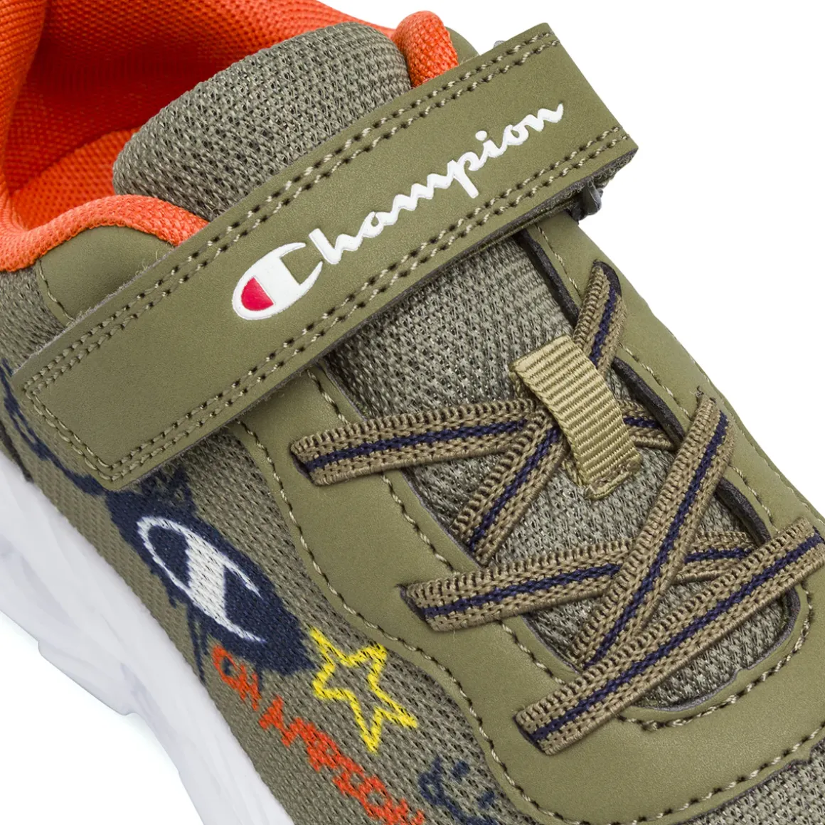 Sneakers sportive da Ragazzo verde militare con luci Champion