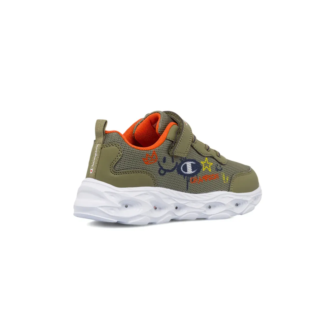 Sneakers sportive da Ragazzo verde militare con luci Champion