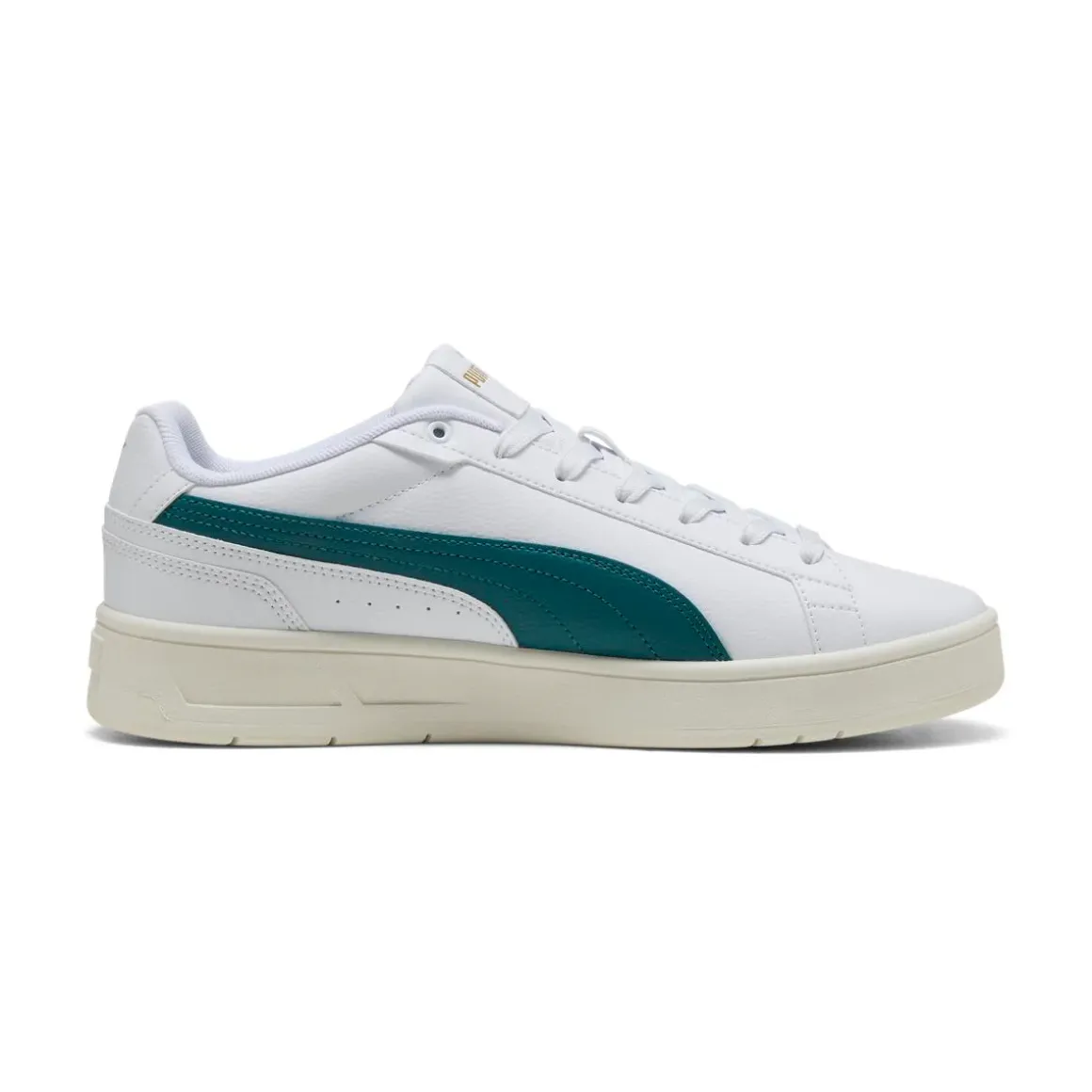 Sneakers sportive da Uomo bianche con banda verde Puma Court Classico