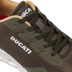Sneakers sportive da Uomo verde militare in mesh Ducati