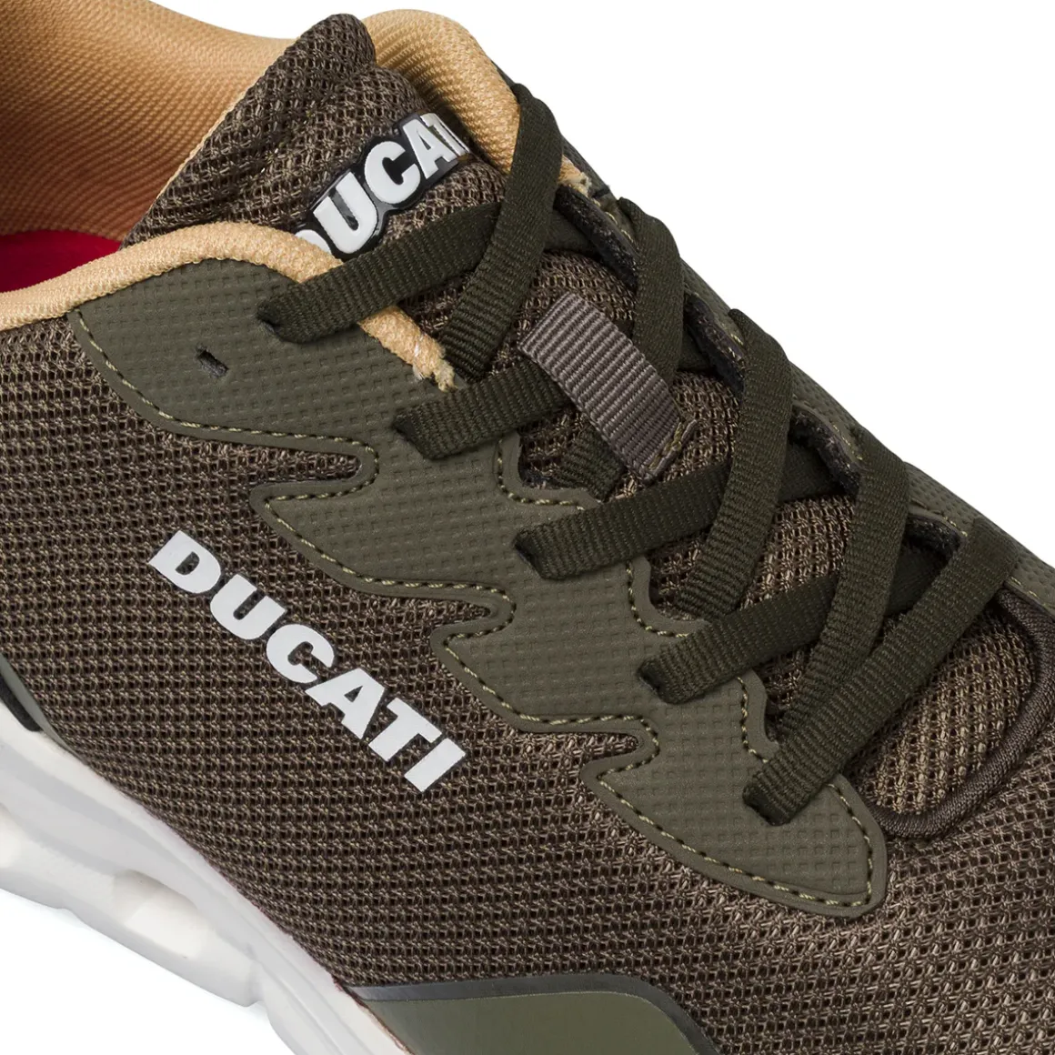 Sneakers sportive da Uomo verde militare in mesh Ducati