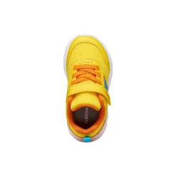 Sneakers sportive gialle Bambino con suola traspirante e strappo Geox