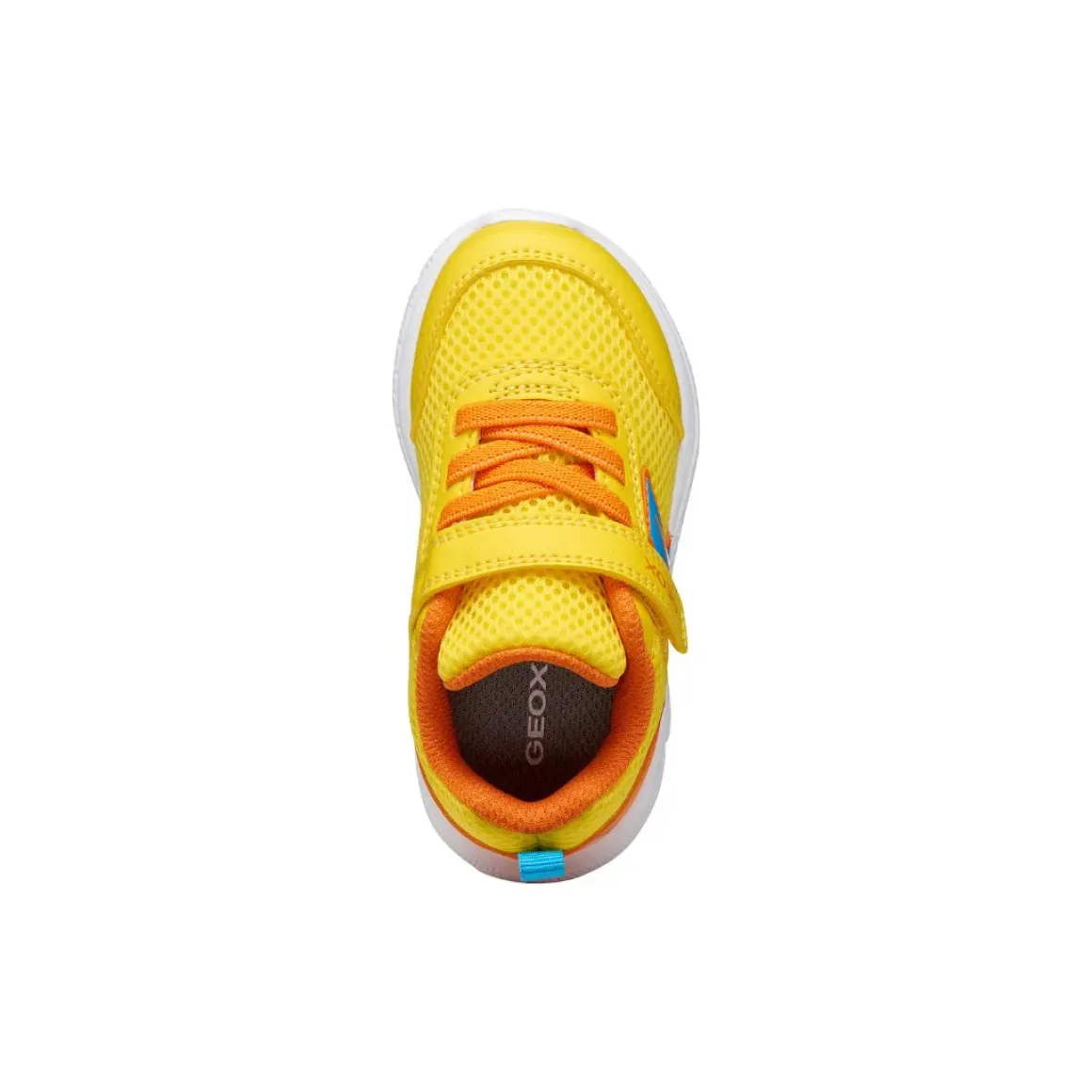 Sneakers sportive gialle Bambino con suola traspirante e strappo Geox
